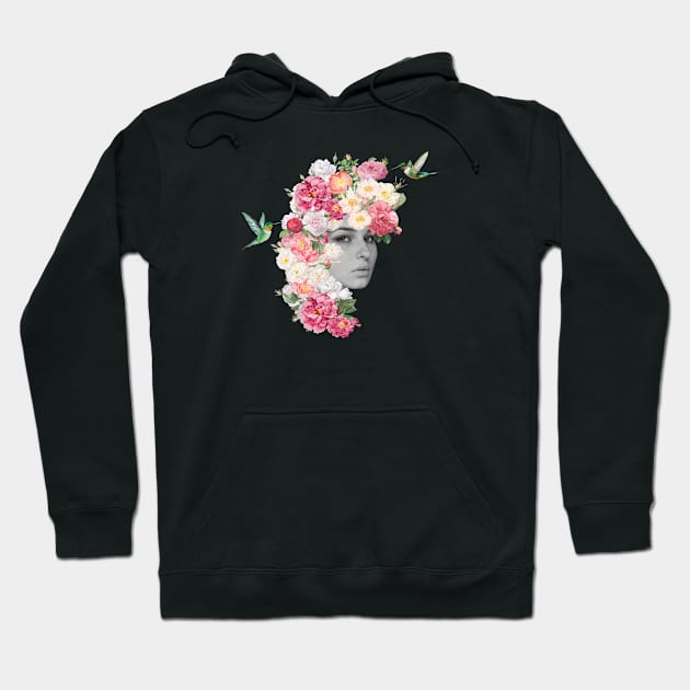 Flowers Girl I Hoodie by Seven Trees Design